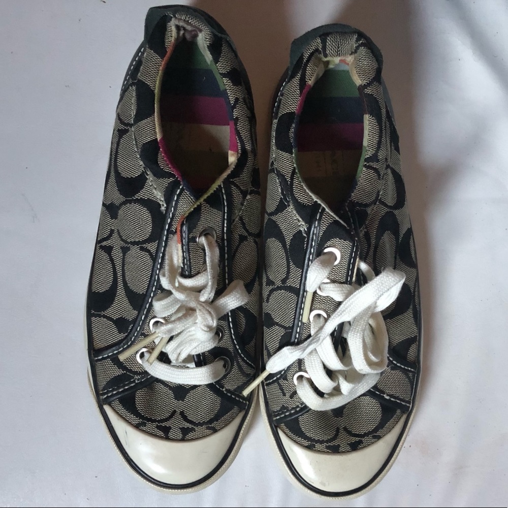Black and grey classic Coach sneakers. Size 6. Worn with some life left. No box.